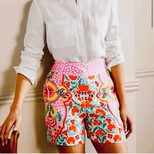 Boden Georgina floral linen shorts size 12